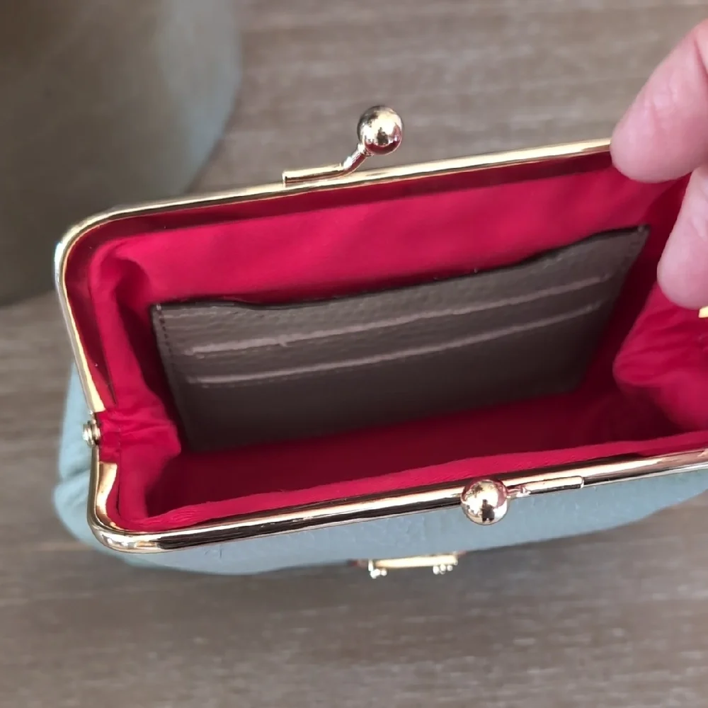 Dooney & Bourke Gray/Taupe Frame Kisslock Wallet - Picture 5 of 9